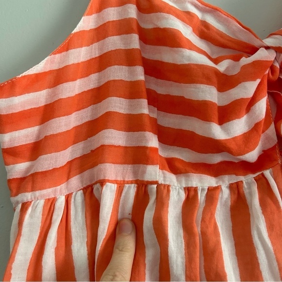 Oliphant Stripe Front Tie Midi‎ Tiered Dress - Picture 6 of 6